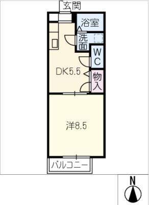 エルピス(1LDK/2階)の間取り写真
