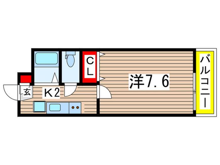 QUALIAIII(1K/3階)の間取り写真