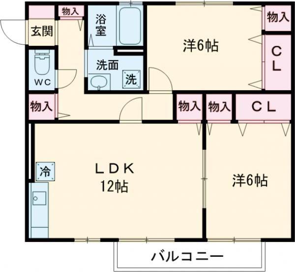 レジデンス星ヶ丘(2LDK/2階)の間取り写真