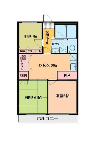 第2森田マンション(3DK/2階)の間取り写真