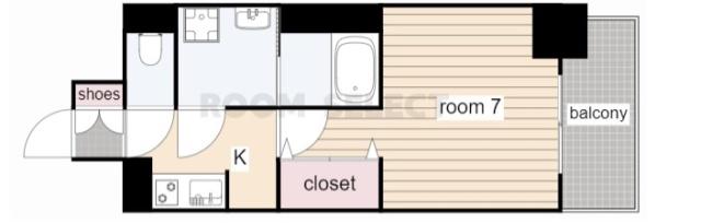 S-RESIDENCE鶴舞駅前(1K/9階)の間取り写真