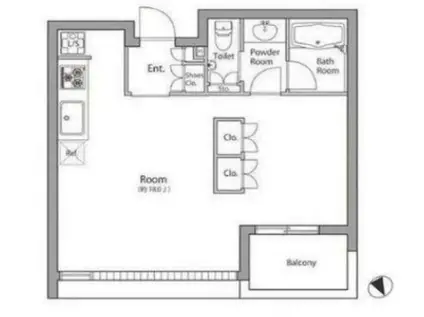 ベルヴィラージュ尾久デュエトーレ(ワンルーム/8階)の間取り写真