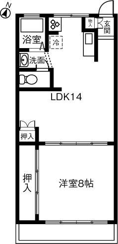 ジードルンク(1LDK/1階)の間取り写真