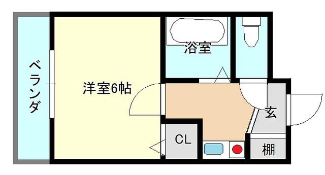 トゥリオーニ堺I(1K/5階)の間取り写真