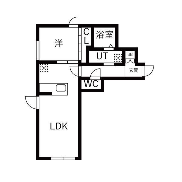 シエル中野坂上(1LDK/2階)の間取り写真