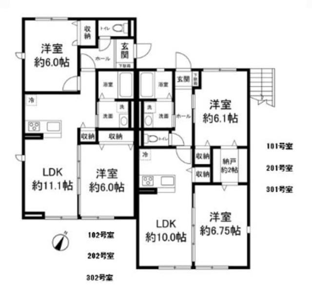 PRIMROSE(2LDK/3階)の間取り写真