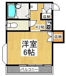 レイクサイドコーポ入曽(1K/2階)の間取り写真