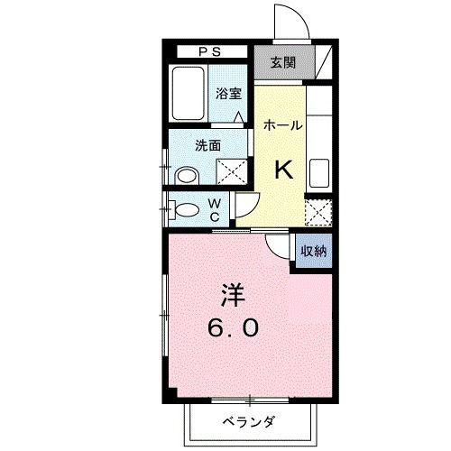 コーポみなみ2(1K/1階)の間取り写真