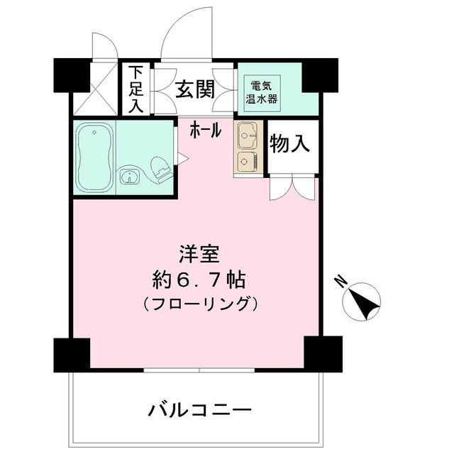 キャッスルマンション川越B(ワンルーム/4階)の間取り写真