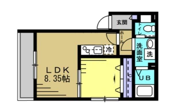 MKI本千葉(1LDK/3階)の間取り写真