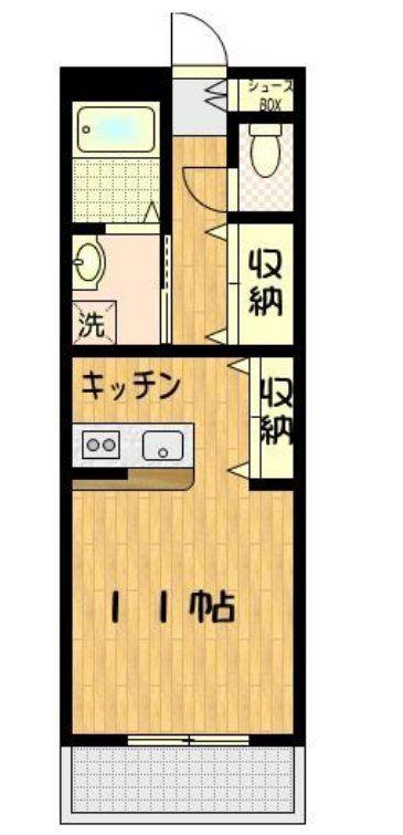 AL SOLE(ワンルーム/1階)の間取り写真