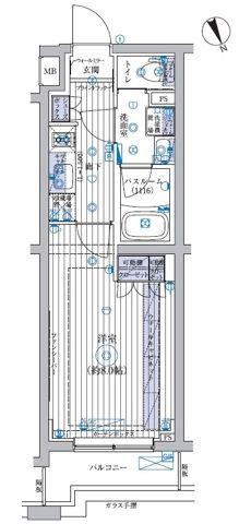 ブライズ高井戸DUE(1K/3階)の間取り写真