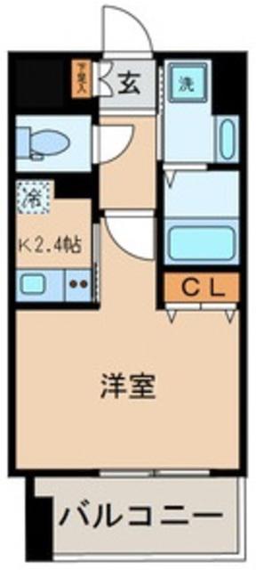 レジデンシア カルマール(1K/4階)の間取り写真
