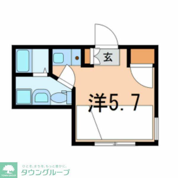コンテル旗の台(ワンルーム/3階)の間取り写真