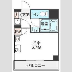 ヴランドール柏中央(1K/7階)の間取り写真