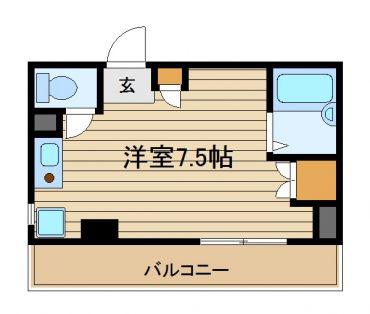 寶田ビル(ワンルーム/2階)の間取り写真