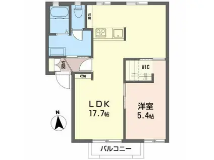 ファミール鎌田(1LDK/2階)の間取り写真