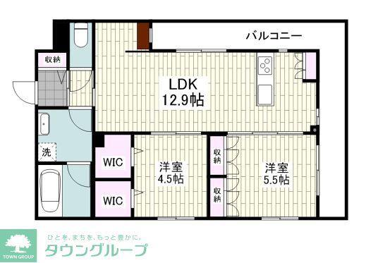 CITRUS RESIDENS 東棟(2LDK/2階)の間取り写真