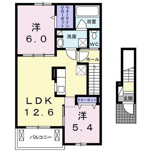 ベラルーナ(2LDK/2階)の間取り写真