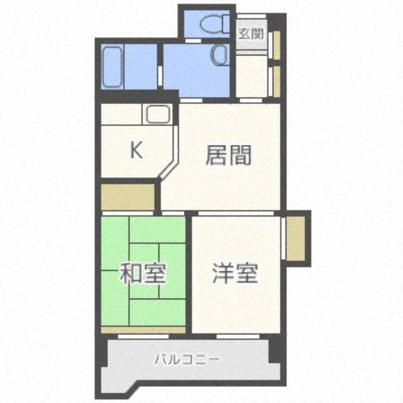 アートサイドテラス(2LDK/2階)の間取り写真