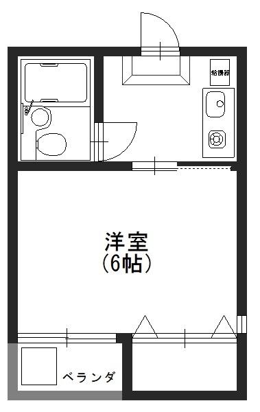 シャトーヒロ(1K/4階)の間取り写真