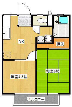 ホーマット立石(2DK/2階)の間取り写真