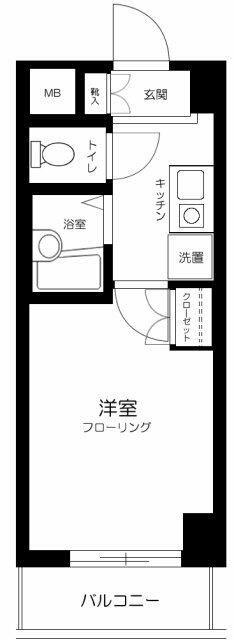 エスコート代田橋(1K/3階)の間取り写真