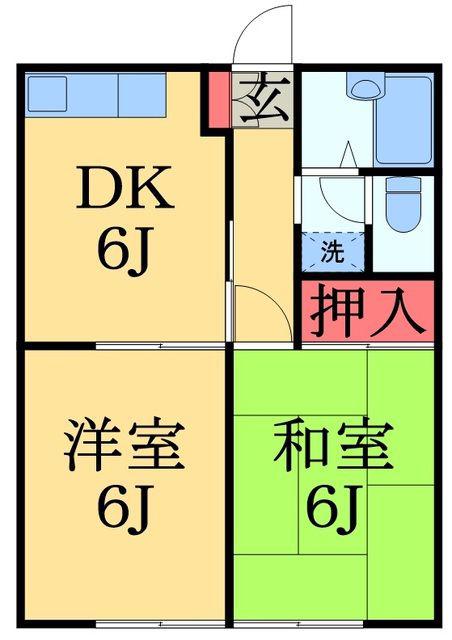 プレザントハイツ(2DK/2階)の間取り写真