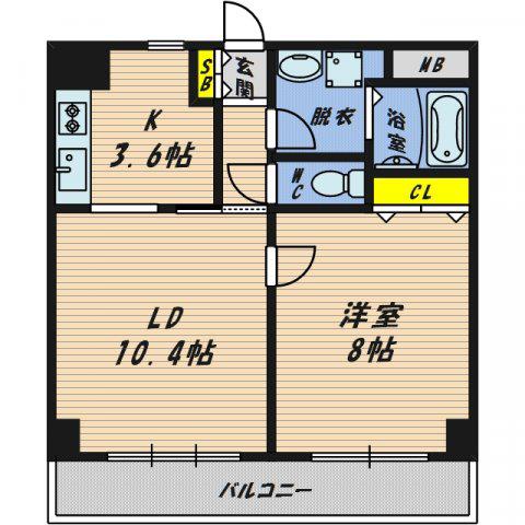 ディヴェールメゾン(1LDK/3階)の間取り写真