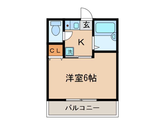 岩岡マンション(1K/2階)の間取り写真