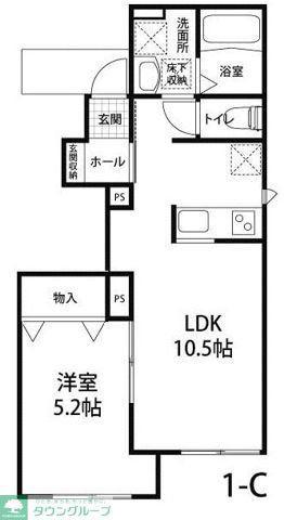 ベルリード桜並木(1LDK/1階)の間取り写真