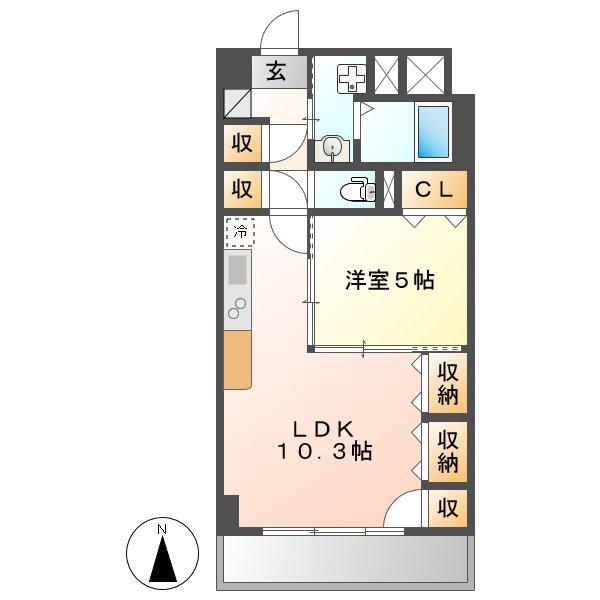 プレステージ新栄(1LDK/8階)の間取り写真