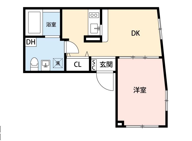 NOZOMI TERRACE(1LDK/1階)の間取り写真