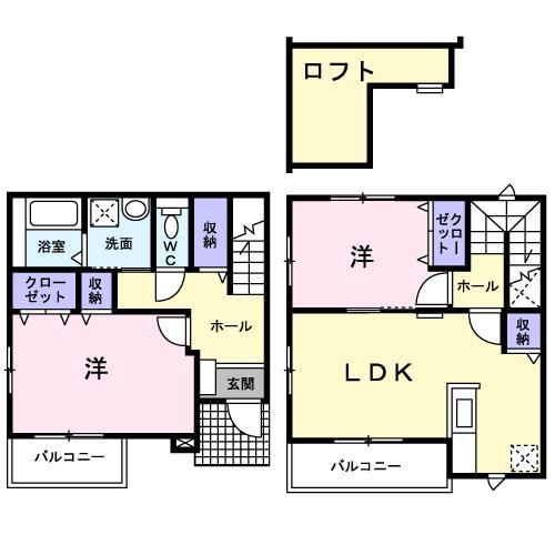 サニーレジデンス(2LDK/1階)の間取り写真
