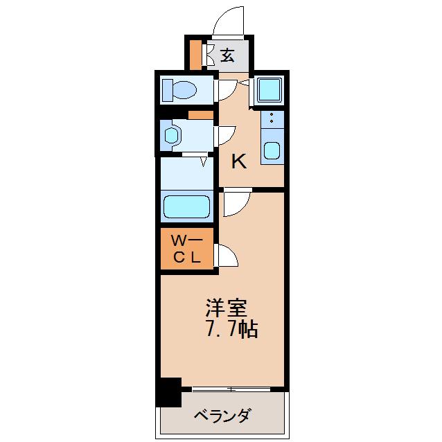 プレサンス新栄町ギャラント(1K/3階)の間取り写真