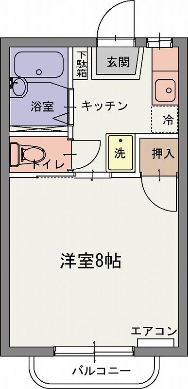 グレイス梶返(1K/1階)の間取り写真