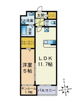 アットマーク西都(1LDK/3階)の間取り写真
