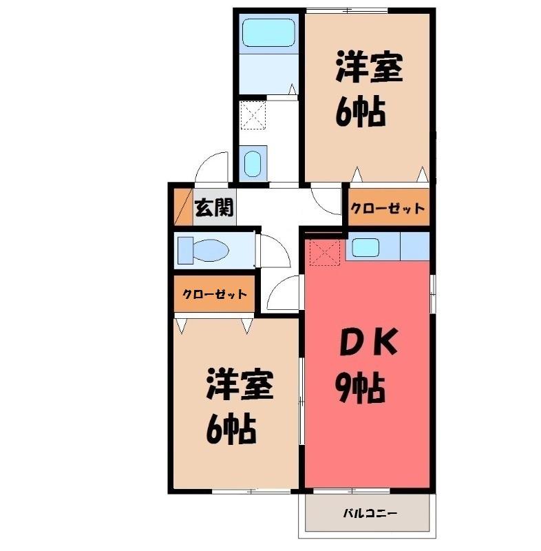 ファミールハイツII(2DK/1階)の間取り写真