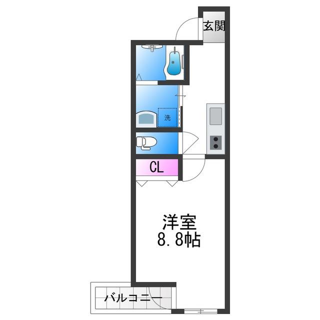 フジパレス今川公園東II番館(1K/1階)の間取り写真