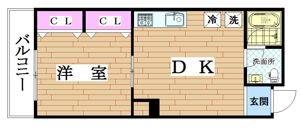 オンダ錦糸ビル(1DK/5階)の間取り写真