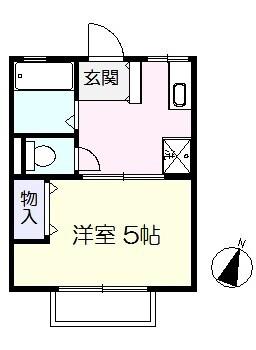 サンライフ森(1K/1階)の間取り写真
