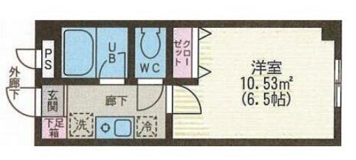 エスハイム(1K/3階)の間取り写真