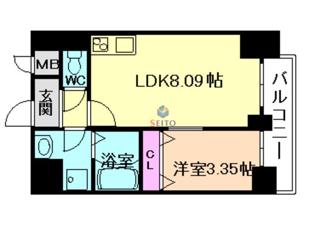 GRAND STEADY新梅田(1LDK/5階)の間取り写真