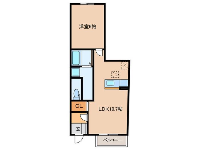 ソレイユ丸塚(1LDK/1階)の間取り写真
