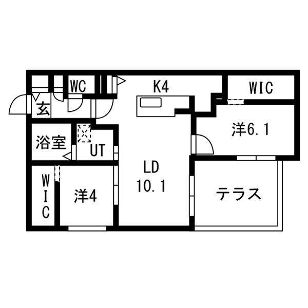 ALPHA GARDEN 豊平(2LDK/1階)の間取り写真