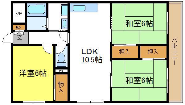 アメニティ・イー(3LDK/4階)の間取り写真