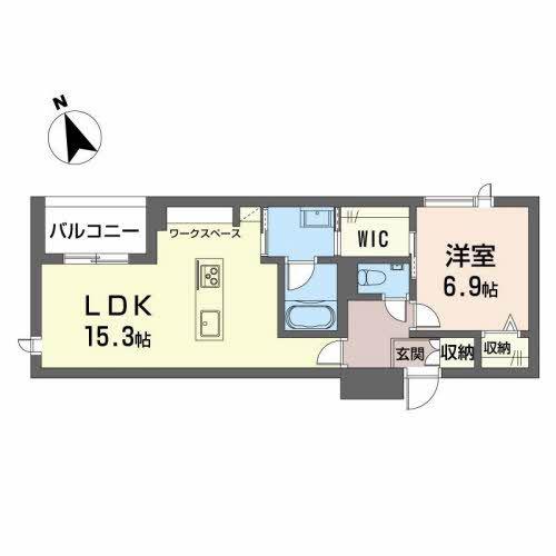 シャーメゾンステージ西草深(1LDK/3階)の間取り写真