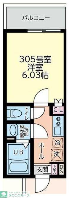 フルセイル中山II(1K/3階)の間取り写真