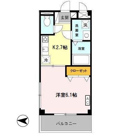 クレアール(1K/2階)の間取り写真