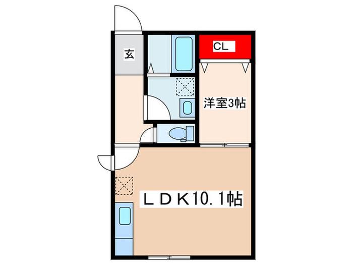 ヒルテラス日吉(1LDK/1階)の間取り写真